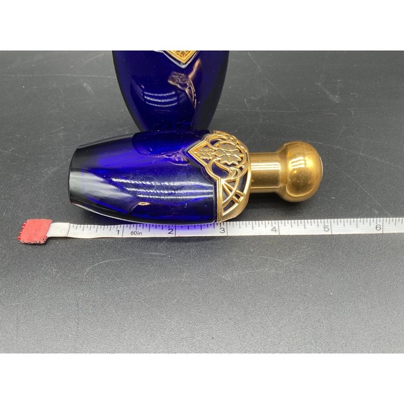 Avon Cobalt Blue Glass Mesmerize Bottle Empty Vanity Display Collectible - Picture 2 of 7